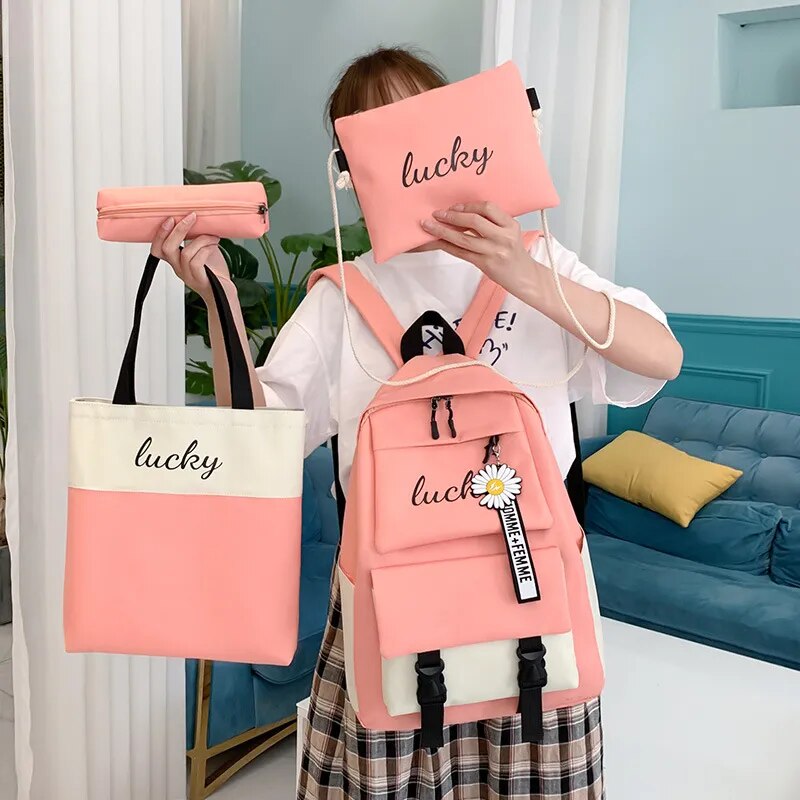 Women Laptop Backpack Canvas School Bags