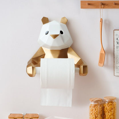 Resin Panda Figurin Roll Toilet Tissue holder