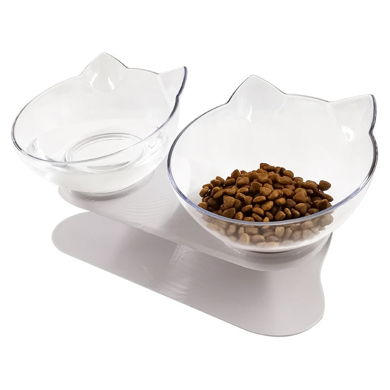Non-slip Cat Bowls Double Pet Bowls With Raised Stand