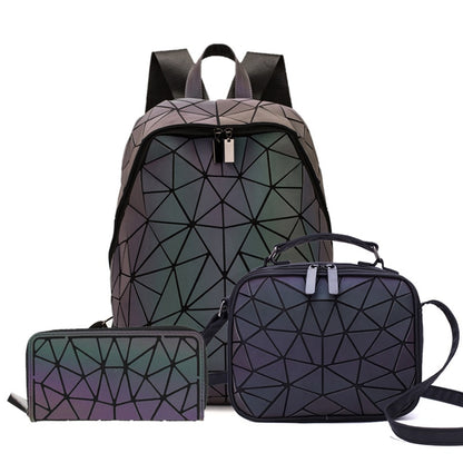 Geometric Luminous Backpack with bag