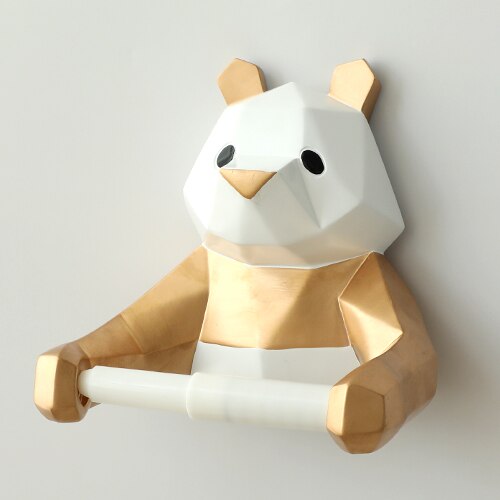 Resin Panda Figurin Roll Toilet Tissue holder