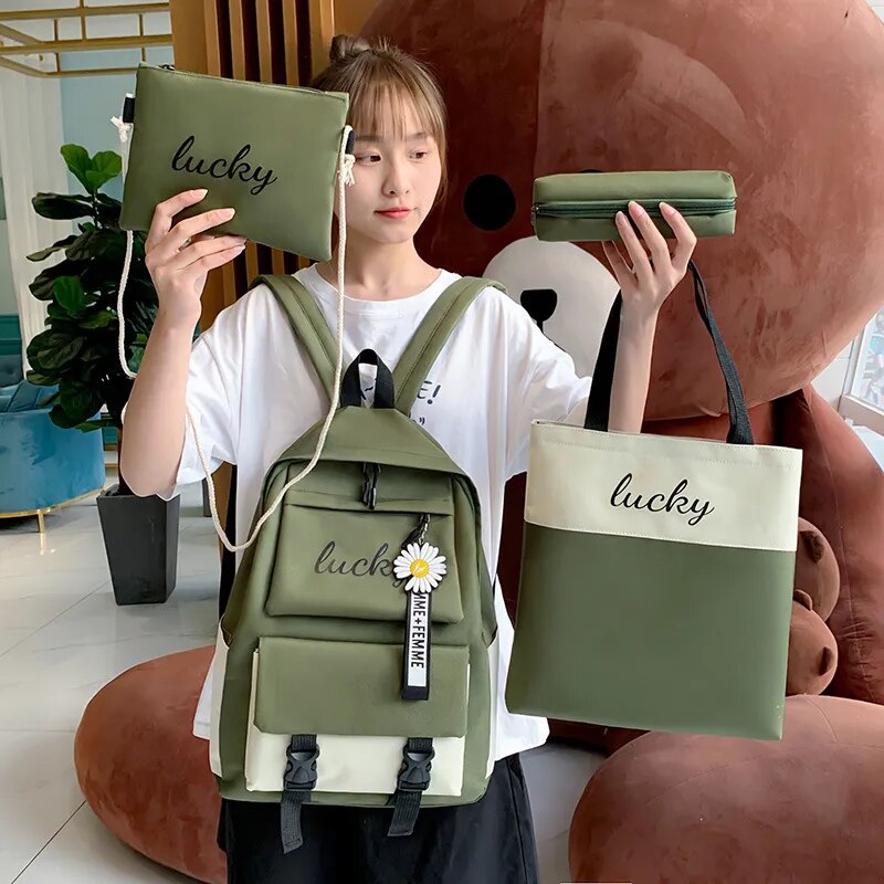 Women Laptop Backpack Canvas School Bags