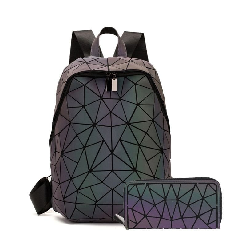 Geometric Luminous Backpack with bag
