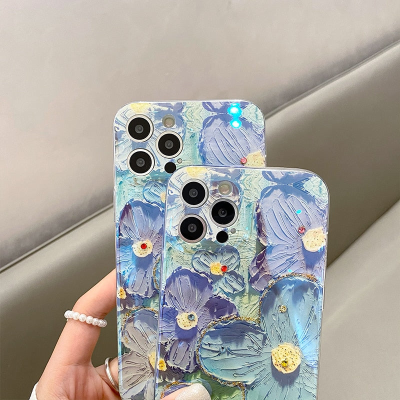 Retro Flowers Laser Phone Case