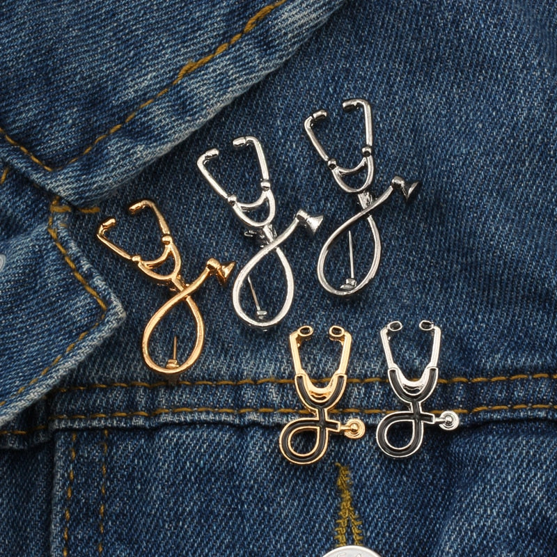 Doctor Nurse Stethoscope Brooches