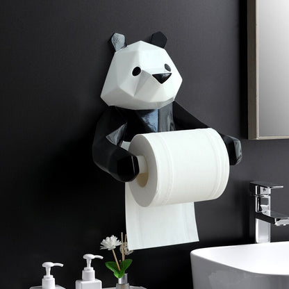 Resin Panda Figurin Roll Toilet Tissue holder