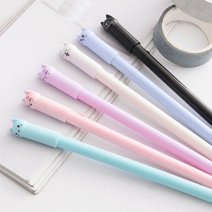 Kawaii Cat Gel Pen 0.38mm 6PCS/set