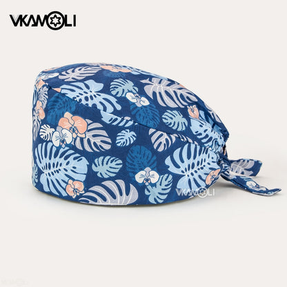 Women's Cotton scrubs caps weat-absorbent Elastic hat