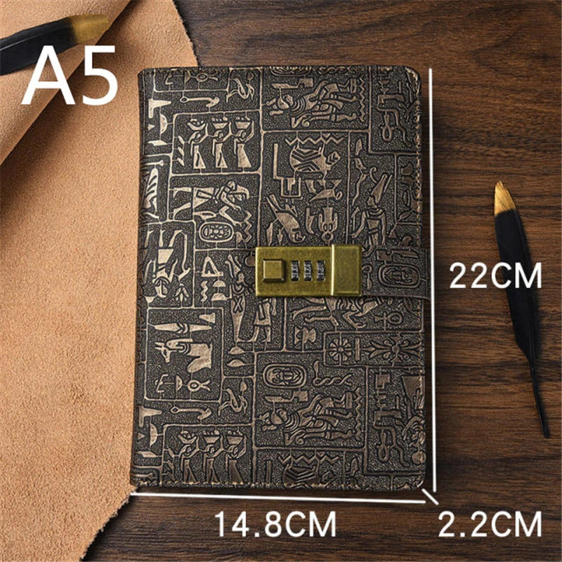 Code With Lock Diary Book Notepad Journal