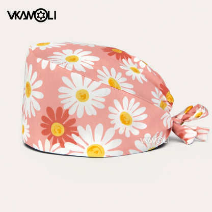 Women's Cotton scrubs caps weat-absorbent Elastic hat