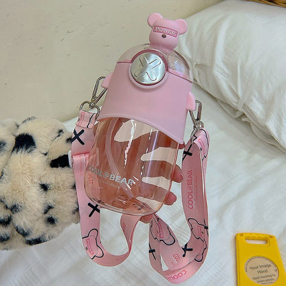 Cartoon Doll Cool Bear Plastic Waterbottle