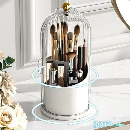 Makeup Brush Holder 360° Rotating Cosmetic Organizer