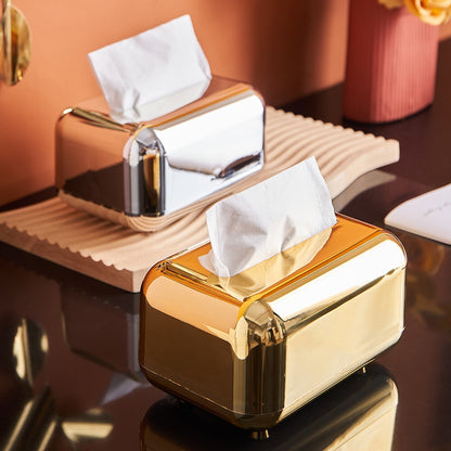 Golden Tissue Boxes Storage