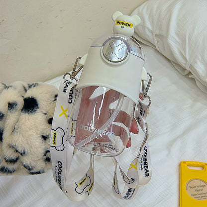 Cartoon Doll Cool Bear Plastic Waterbottle