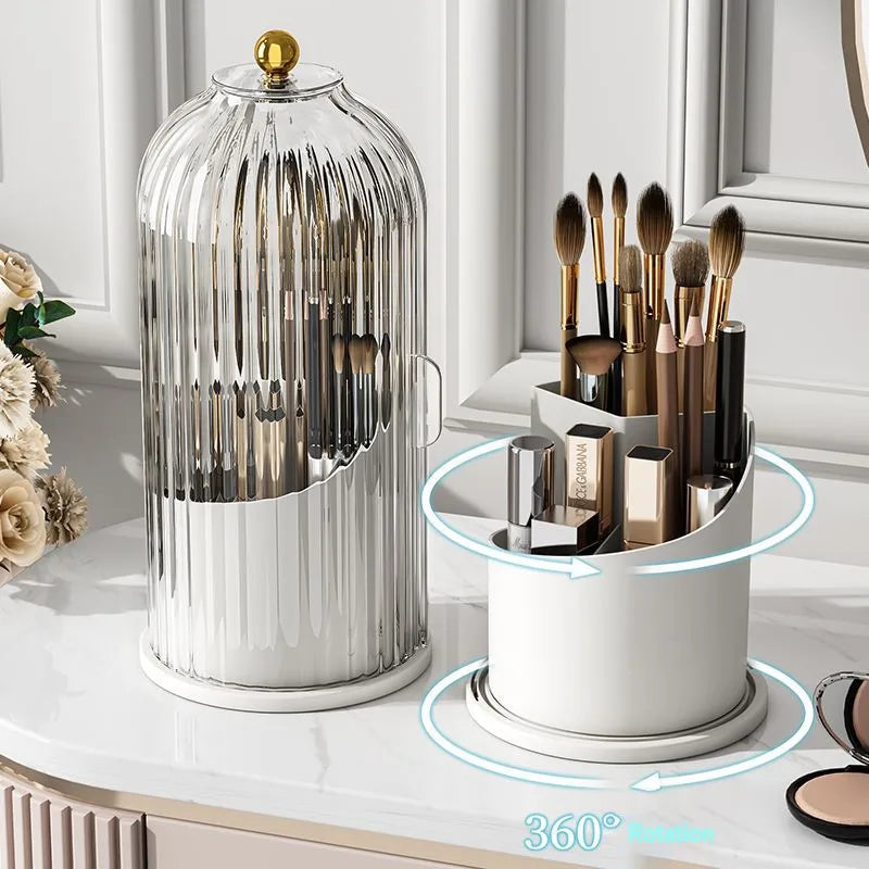 Makeup Brush Holder 360° Rotating Cosmetic Organizer