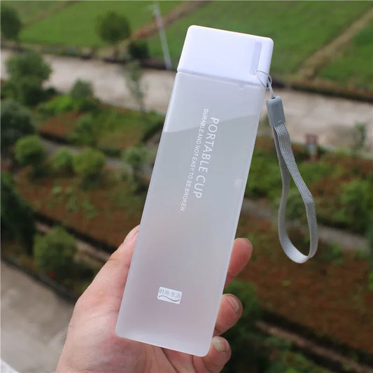 Transparent Square Plastic Matte Water Cup