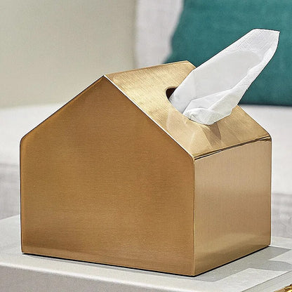 Tissue Box Golden Creative Geometric Square