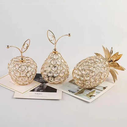 Metal Crystal Craft Fruit Ornament Apple