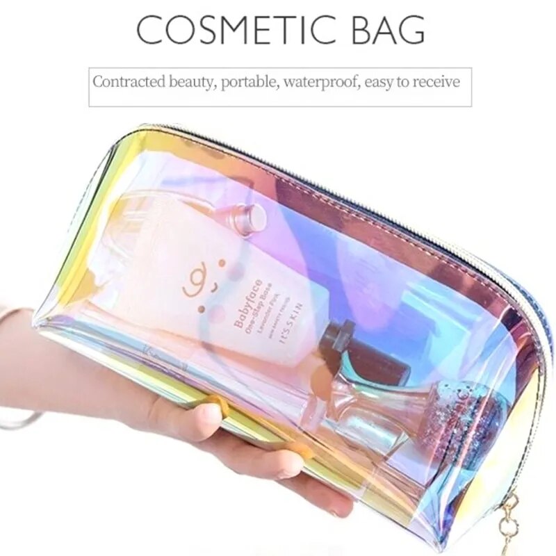 Semicircle Travel Buggy Bag Portable Dumpling Shaped Transparent Wash Bag