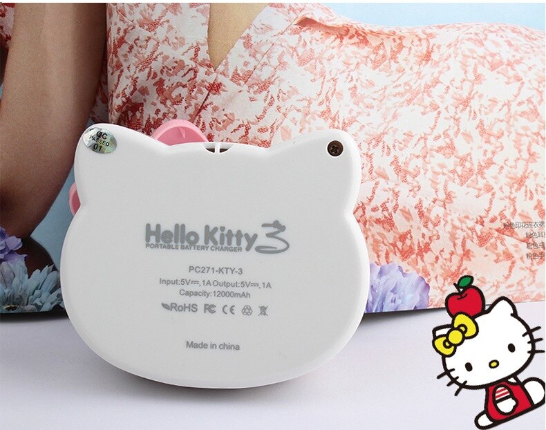 Hello Kitty Cute Cat Charger Power Bank 12000MAh for phone