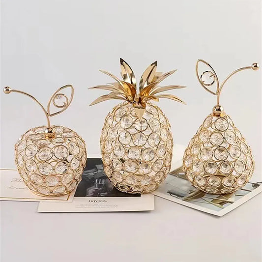 Metal Crystal Craft Fruit Ornament Apple