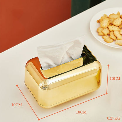 Golden Tissue Boxes Storage