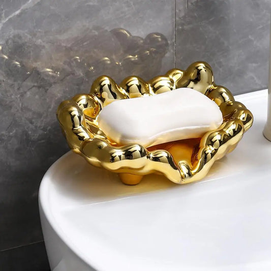 Quick Drain White/Golden/Silver Color Soap Dish