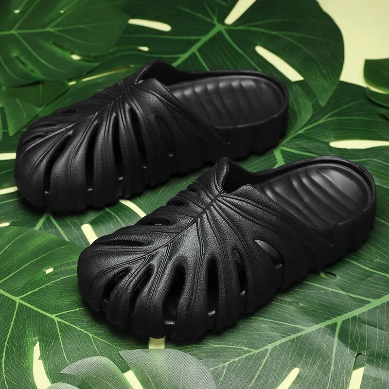 Monstera Plant Slides for Men Summer Women Outdoor Slippers