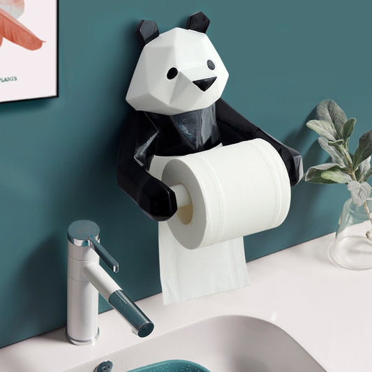 Resin Panda Figurin Roll Toilet Tissue holder