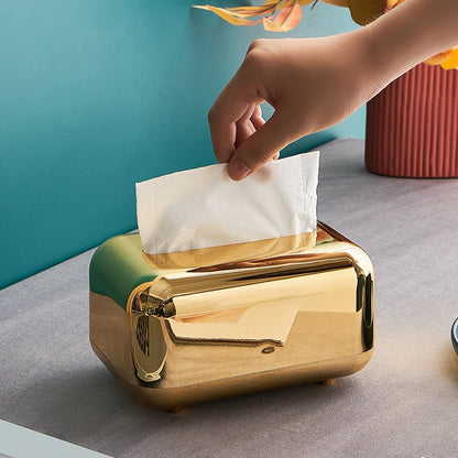 Golden Tissue Boxes Storage